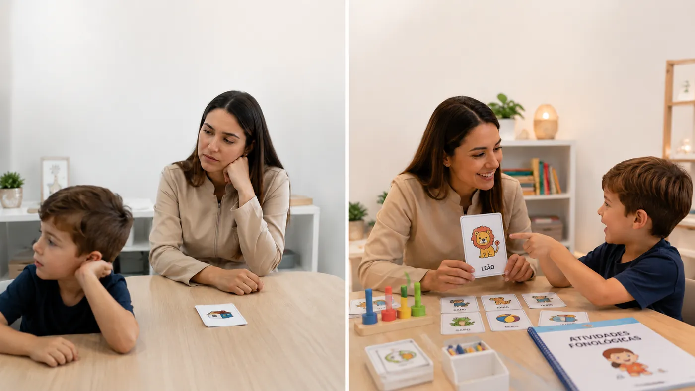 Comparativo antes e depois de usar as atividades