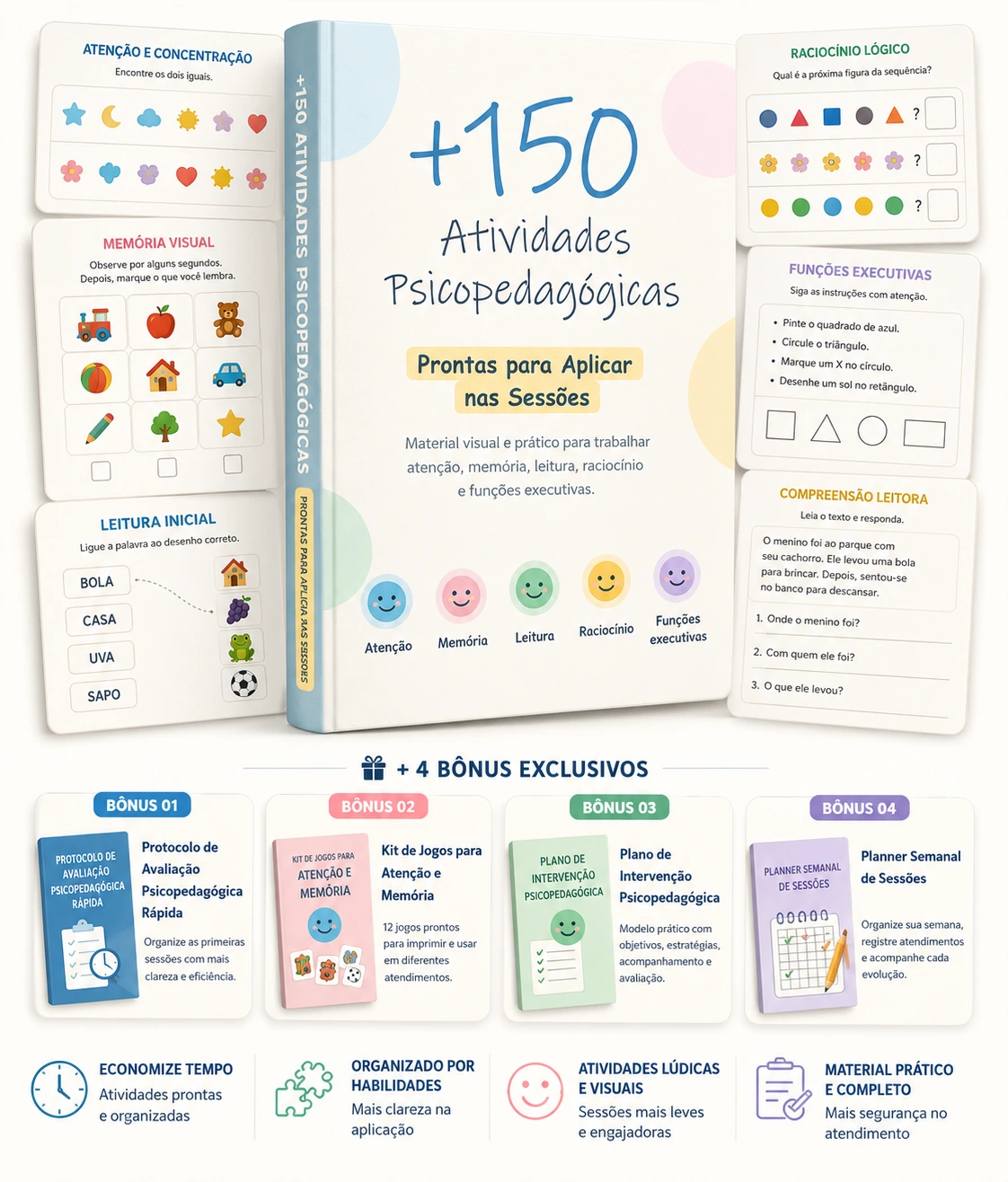 Mockup do material de atividades psicopedagógicas