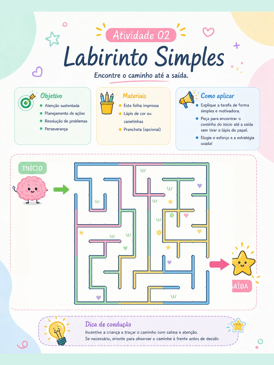 Atividade de percepção visual: labirinto