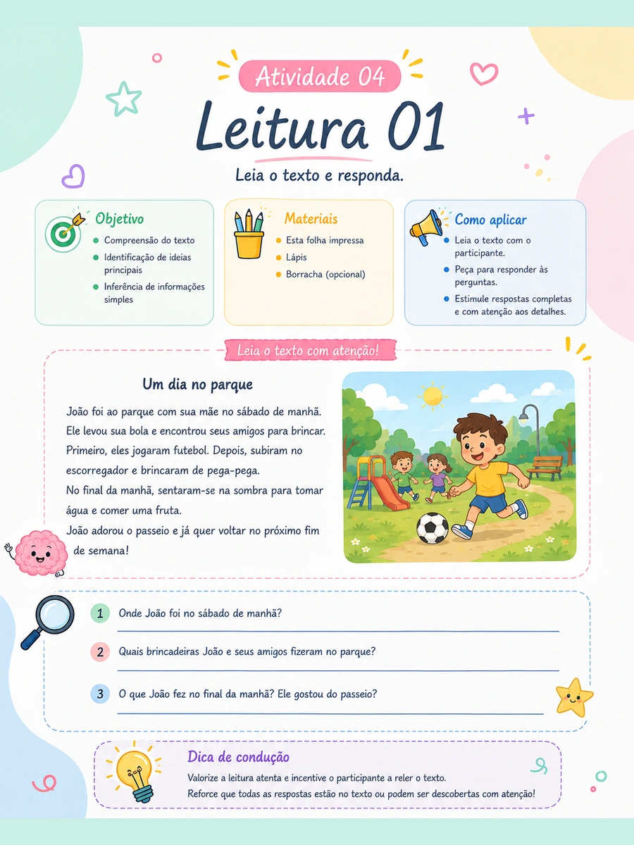 Atividade de leitura e interpretação